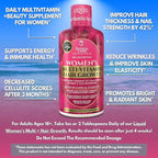 Tropical Oasis Women's Liquid Multivitamin + Hair Growth | Clinically Tested for Thicker Hair, Wrinkles, Brighter Skin, Strong Nails | 2.5g Verisol Collagen | Biotin 12500mcg | 32 Serv