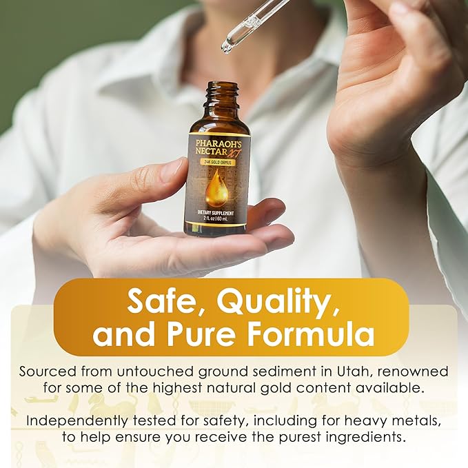 Ultra-Pure, 99.9% Liquid Gold - 24K Monoatomic Gold Ormus - Third Eye Awakening, Pineal Gland Decalcification, Awaken DNA, Unlock Light Speed Manifestation - Pharaoh's Nectar XT, 3 Pack
