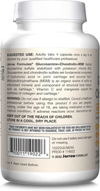Jarrow Formulas Glucosamine + Chondroitin + MSM Capsules, Joint Support Supplement with Vitamin C and Manganese, 240 Capsules, 60 Day Supply, Pack of 12
