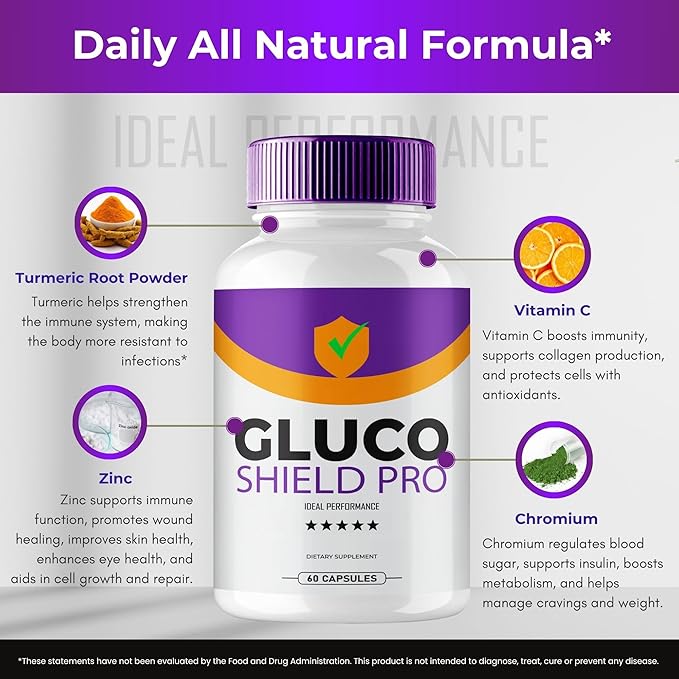 Gluco Shield Pro Advanced Blood Formula Capsules, Official GlucoShield Pro Supplement Pills, Premium Formula for Healthy Circulation & Stable Levels, All Natural GlucoShieldPro Reviews (5 Pack)