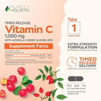 Purely Holistic Grape Seed Extract 400mg + Vitamin C 1000mg Time Release Bundle - 615 Vegan Capsules - Made in USA