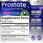 Prostate Health Supplements for Men - 3X Strength with Saw Palmetto Blend Stinging Nettle Root & Pumpkin Seed Support Complex - Supports Bathroom Trips Prostate & Urinary Health - 60 Capsules