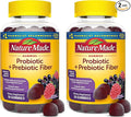 Nature Made Probiotic + Prebiotic Fiber Gummies for Daily Gut Health,Fiber Supplement with Probiotics for Digestive Health Support,50 Gummies,25 Day Supply,(Pack of 2)