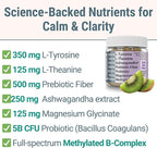 L-Tyrosine L-Theanine Methylated Vitamin B Complex Magnesium Glycinate Probiotic Fiber for Kids Adults Men Women w. Chicory Root Inulin 5-MTHF B12 P5P B6 B9 B5 B3 Powder Capsule Pill Supplement Alt