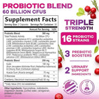 Probiotics 60 Billion CFU Per Serving for Women - 16 Unique Strains, Prebiotics Cranberry & Lactobacillus, PH Balance, Digestive & Gut Health, Vaginal & Immune Support, Women's Probiotic - 60 Capsules