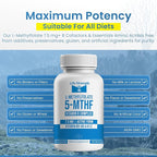 L-Methylfolate 7.5mg + Vitamin B Complex - 5-MTHF, B6 & B12 Methylcobalamin - 60 Capsules - Professional Strength Active Methyl Folate - Non GMO, Gluten Free, No Fillers (2-Month Supply)