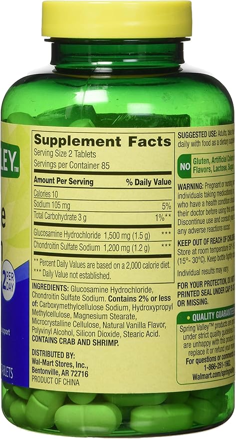 Spring Valley - Glucosamine Chondroitin, Triple Strength, 340 Tablets, Twin Pack