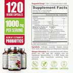 biophix D-Mannose 1000mg Capsules with Cranberry & Probiotics - D Mannose Supplements for Women - D-Mannose Pills for Urinary Tract & Bladder Health Support - Digestive Well-Being - 120 Vcaps 2 Pack