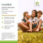 Terry Naturally CuraMed 100 mg Curcumin Complex - Enhanced Absorption Curcumin Supplement with Turmeric - Brain & Liver Health Support Supplement - Vegan Dietary Supplement - 60 Chewable Tablets