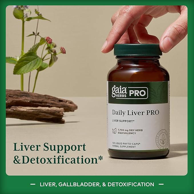GAIA HERBS PRO Daily Liver Pro - Natural Liver Support - with Milk Thistle, Licorice Root, Turmeric Root & More - Vegan, Organic & Gluten-Free - 120 Liquid Phyto-Caps (60 Servings)