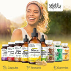 Wild & Organic Maca Root Ashwagandha Drops for Men and Women - Liquid Maca Ashwagandha Supplement for Overall Support - Peruvian Extract Tincture - Vegan, Sugar & Alcohol-Free - 4 fl oz