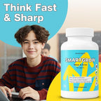SmartGrow Premium Growth Formula for Teens – Bone, Brain, Sleep & Eye Support – Calcium, Vitamin D3, Amino Acids – Daily Wellness Supplement (180 Capsules) – 3 Month Supply