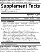 Garden of Life Organics Vegan Vitamin D3 Chewable - Raspberry Lemon, 2,000 IU (50mcg) Whole Food Vitamin D3 from Lichen Plus Food & Mushroom Blend, Gluten Free, 30 Chewable Tablets
