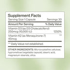 Amy Myers MD Vitamin D3/K2 10,000 IU Capsules - Daily Vitamin Supplement for Bone, Immune & Hormone Health Support - Healthy Mindset & Relaxation Aid - 30 Capsules
