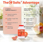 C-Salts Vitamin C Powder - 100% Pure Buffered Ascorbic Acid Powder for Daily Immune Support & Collagen Production - Stomach-Friendly Organic Vegan Non-GMO Sugar-Free - 84 Servings - Blood Orange, 8oz