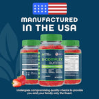 Vitamin B Complex Gummies for Adults, B Complex Vitamin Supplement for Women and Men, B Vitamins Complex Gummies for Energy and Brain Health, Natural Strawberry Flavor, 60 Count