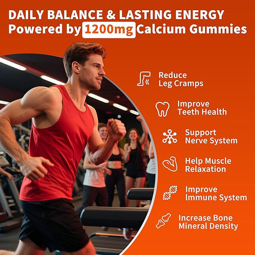 (3 Pack) Calcium Citrate 1200 mg with Vitamin D3 Gummies for Women & Men,Calcium Supplements,High Absorption for Bone Muscle Healthy - Easy to Digest, Sugar Free,Vegan,Orang Flavor,60 Day Supply