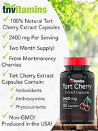 Tart Cherry Capsules (2400 MG - 120 Count) | From Montmorency Cherry Extract | Provides Antioxidants, Anthocyanins, & Phytonutrients | Tart Cherry For Sleep and More! | Non-GMO, Made in the USA!
