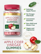 Carlyle Vegan Apple Cider Vinegar Gummies | 75 Count | Apple Flavor | Non-GMO, Gluten Free | ACV Supplement