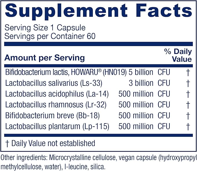 Vitanica Flora Symmetry, Shelf Stable Probiotic Supplement, Dr Formulated Probiotics for Women, Probiotics for Men and Adults, Acidophilus Probiotic, Non-GMO, Vegan, 60 Capsules