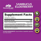 NaturaLife Labs Sambucus Elderberry Capsules – with Vitamin C & Zinc – Immune Support Supplement – 90 Vegan Capsules – Non-GMO & Gluten-Free