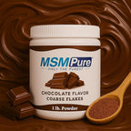 KALA HEALTH MSMPure Chocolate Flavored Coarse MSM Powder Flakes – US-Made MSM for Joint Health, Skin Appearance, and Hair & Nail Support – 1 lb, Organic Sulfur