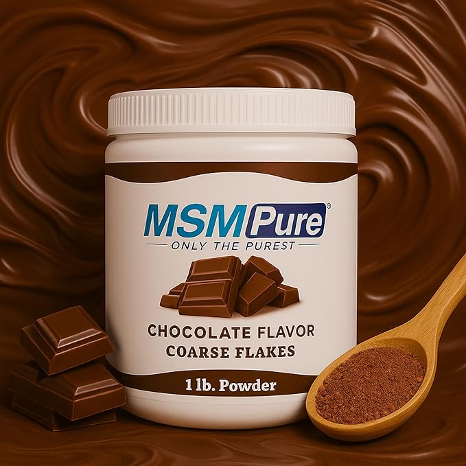 KALA HEALTH MSMPure Chocolate Flavored Coarse MSM Powder Flakes – US-Made MSM for Joint Health, Skin Appearance, and Hair & Nail Support – 1 lb, Organic Sulfur