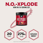 BSN N.O.-XPLODE Pre Workout Powder, Energy Supplement for Men and Women with Creatine and Beta-Alanine, Fruit Punch, 16 Servings, 0.65 Pound