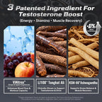 Turbo Testosterone Booster for Men, 13-in-1 Testosterone Supplement for Energy, Stamina & Muscle Complex with Tongkat Ali, KSM-66 Ashwagandha, Maca, Male Enhancing Supplement 120 Capsules
