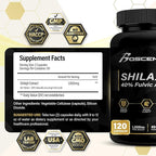 Shilajit Capsules 20,000mg – Pure Himalayan Shilajit for Men & Women – Organic Fulvic Acid Supplement with 85+ Trace Minerals – High Potency Natural Energy & Vitality Support – 120 Vegan Capsules
