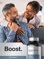 Horbäach Nicotinamide 500mg | 180 Capsules | Flush Free Dietary Supplement | Non-GMO and Gluten Free Vitamin