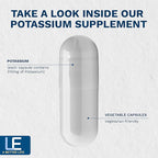 Life Enhancement High Potency 1020 mg Potassium Supplement for Muscle, Brain & Bone Health - No Additives High Absorption Elemental Potassium Supplement, Made in USA (240 Capsules – 120 Servings)