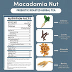 Teeccino Macadamia Nut - Prebiotic SuperBoost™ Herbal Tea - 25 Tea Bags - Support Your Probiotics with Vegan GOS & Organic XOS For Good Gut Health - Digestive Dessert Tea