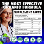 Prebiotic Fiber Gummies for Adults, 7G Extra Strength, Zero Sugar Added, 90 Pectin Based Gummies, Digestive Health & Regularity Support-Blueberry