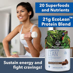 PlantFusion Complete Lean Plant Based Protein Powder - Prebiotic Fiber, Superfoods & Digestive Enzymes - Vegan, Gluten Free, Soy Free, Non-GMO - Chocolate Brownie 1 lb