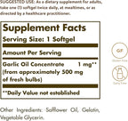 Solgar Garlic Oil Perles, 250 Softgels - Natural Cardiovascular Support - Garlic Oil Concentrate, Reduced Odor - Gluten Free, Dairy Free - 250 Servings
