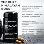 Natural Himalayan Shilajit Capsules - High Fulvic Acid & 85+ Trace Minerals, Lab-Tested for Purity, Natural Supplement for Immune Support & Cognitive Health, 60 Vegan Capsules