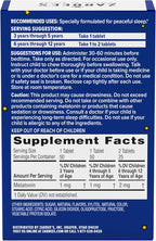 Zarbee's Kids Melatonin Chewable Tablet, 1mg Melatonin, Drug-Free & Effective Sleep Supplement, Natural Grape Flavor, No Artificial Sweeteners or Dyes, Gluten Free, Ages 3+, 50 ct