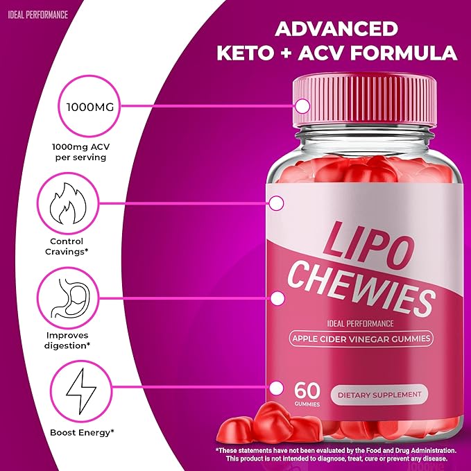 Lipo Chewies Brazillian Gummies, Lipo Chewies Keto ACV Keto Supplement Gummies - Maximum Strength, All Natural Support Formula, Keto+ACV Advanced Formula, LipoChewies Keto Gummy Reviews (2 Pack)