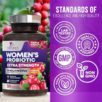 Probiotics for Women - Probiotic Blend 90 Billion CFU Per Serving - Women's Probiotic for Targeted Vaginal & Digestive Health Support - 16 Strains, Cranberry, Prebiotics - Bottled USA - 120 Capsules