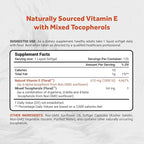 Naturalis Sunflower Vitamin E 670mg (1000 IU) with Mixed Tocopherols | Essential Skin Vitamin & Immune Support | Non-GMO, Soy & Gluten Free | 120 Softgels