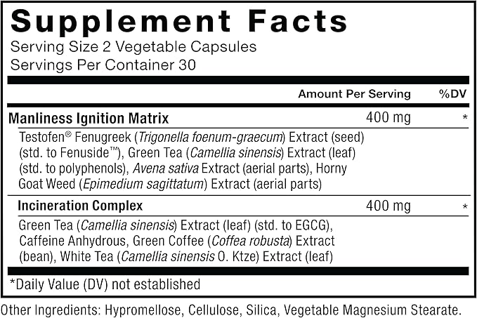 Force Factor Test X180 Ignite Total Testosterone Booster for Men with Fenugreek Seed and Green Tea Extract to Build Lean Muscle, Boost Energy, and Improve Performance, 60 Count