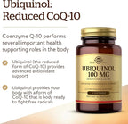 Solgar Ubiquinol 100 mg, 50 Softgels - Advanced Antioxidant Support - Reduced Coenzyme Q10 (CoQ-10) - Gluten Free, Dairy Free - 50 Servings