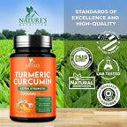 Turmeric Curcumin Supplement - 1800mg Organic Turmeric Per Serving - 95% Curcuminoids & BioPerine Black Pepper Extract for Best Absorption - Natural Vegan Joint Support, Bottled in USA - 360 Capsules