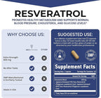 Resveratrol 600mg – 60 Capsules | Antioxidant Supplement | Non-GMO, Gluten-Free, Vegan | Supports Wellness & Vitality | Made in USA