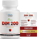DIM Supplement for Women and Men, DIM 200mg Oral Supplement Hormonal Balance, Hormone Balance for Women and Men, Diindolylmethane Gluten Free Vegetarian Twist Capsules (60 Caps - 2-Month Supply)