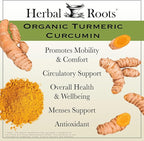 Herbal Roots - Turmeric Curcumin Capsules - Extra Strength - 1000mg Pure Organic Turmeric Supplement, 95% Standardized Curcumin Extract with BioPerine Pepper and Ginger