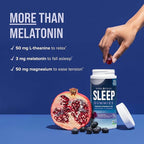 Natural Vitality Sleep Gummies, Magnesium Supplement with Melatonin and L-Theanine, Vegan, Gluten Free, Helps the Body Ease Into Sleep, Blueberry Pomegranate, 120 Count (Pack of 2)