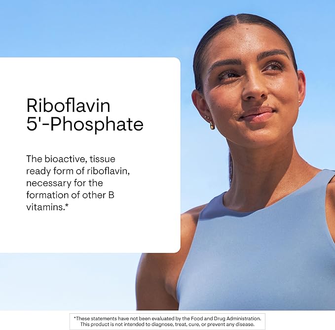 THORNE - Riboflavin 5'-Phosphate - Bioactive, Tissue Ready Form of Vitamin B2 for Methylation Support* - Vitamin B2 Supplement - Third-Party Certified - Gluten, Dairy & Soy-Free - 60 Capsules
