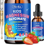 Magnesium Glycinate Liquid for Kids - with L-Theanine Omega-3, Vitamin B6, D3, Zinc - Kids Magnesium Drops for Sleep, Relaxation, Calm & Focus - 2 Fl Oz, Strawberry Flavor
